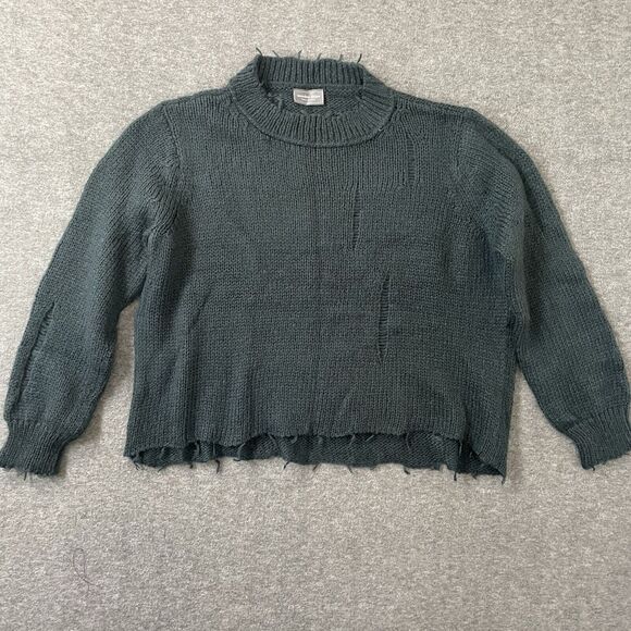 WOODEN SHIPS Anthropologie Sweater Distressed Mohair Wool Blend Sweater Sz M/L - Picture 1 of 3